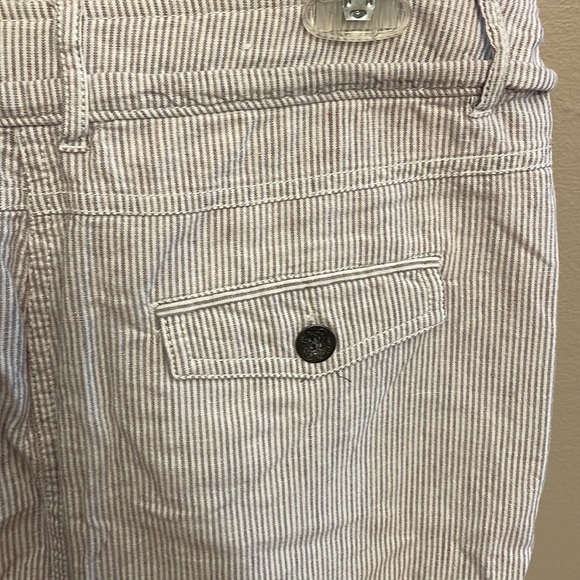 Dalia Collection modern fit mini skirt linen cotton blend striped draw string 6 - Picture 5 of 11